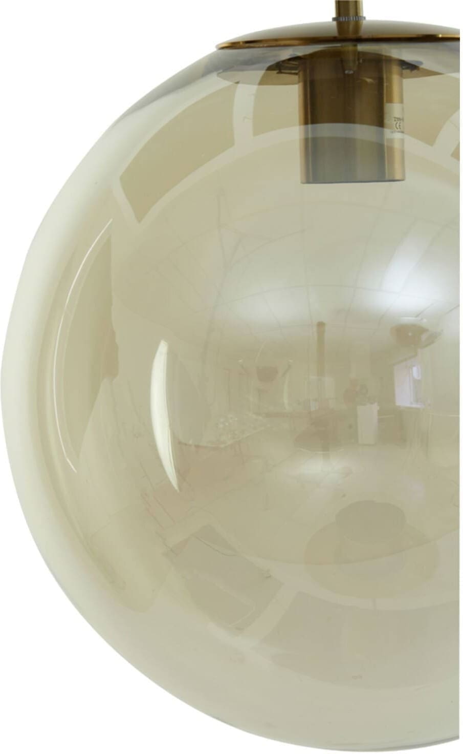 Hanglamp Medina - Antiek Brons+glas Amber Light & Living Hanglamp 2958785