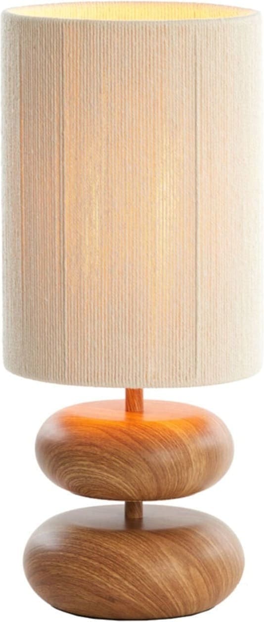 Tafellamp Danialo - Hout Print Naturel+touw Crème Light & Living Tafellamp 1885543