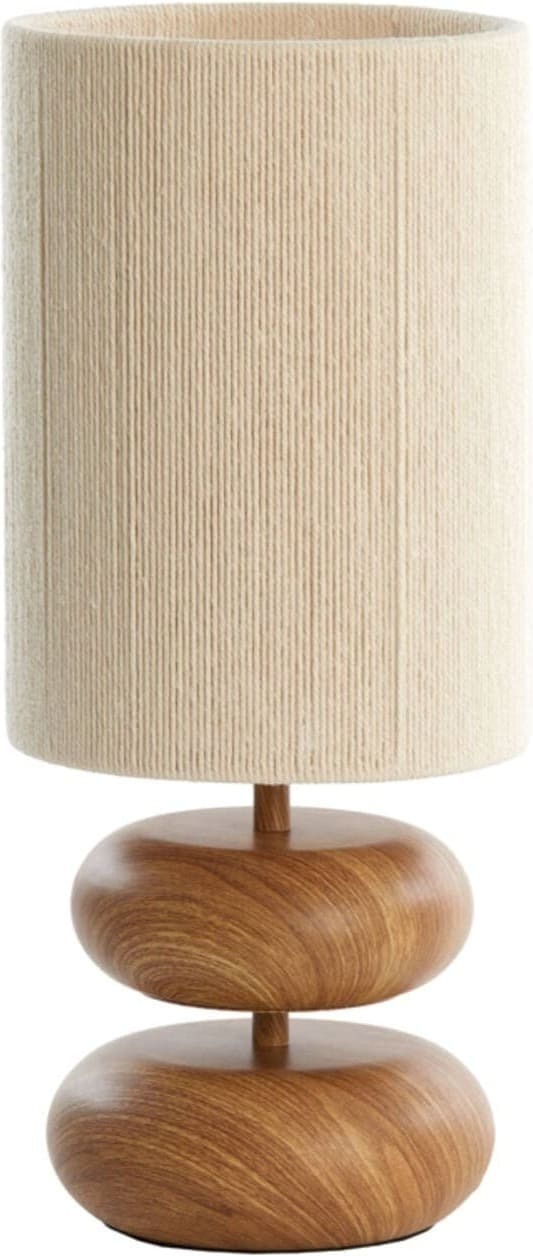 Tafellamp Danialo - Hout Print Naturel+touw Crème Light & Living Tafellamp 1885543