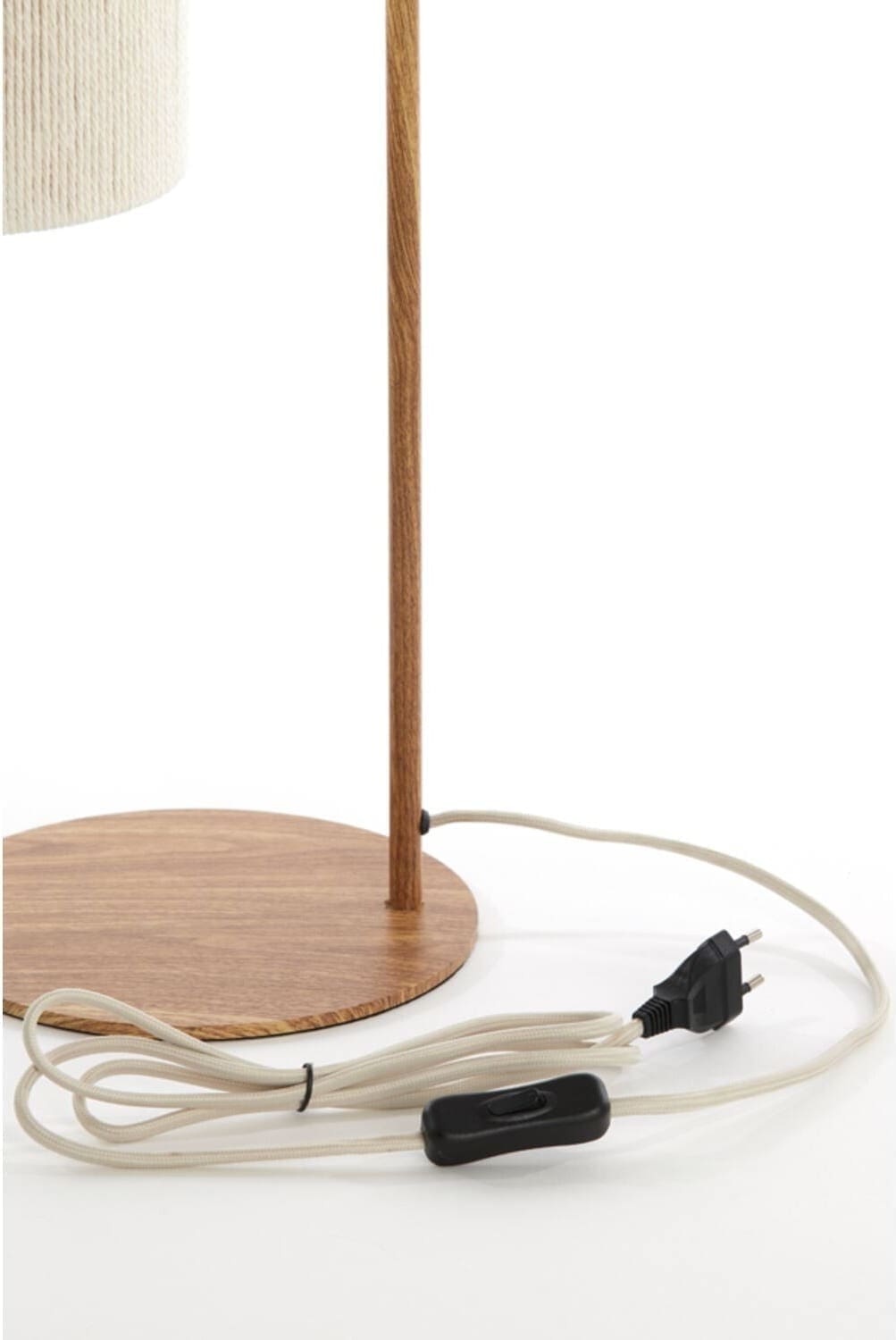 Tafellamp Donio - Hout Print Naturel+touw Crème Light & Living Tafellamp 1885643