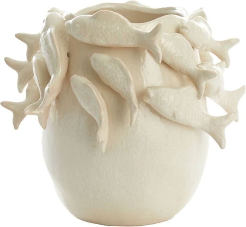 Vaas Fish - Keramiek Crème Light & Living Vaas 5730943