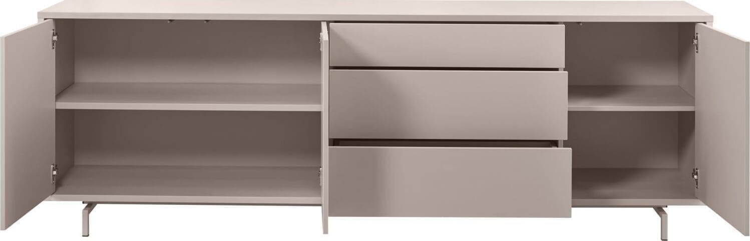 Pronto Wonen Dressoir Famosa 76x228x45 cm grijs Grijs Dressoir