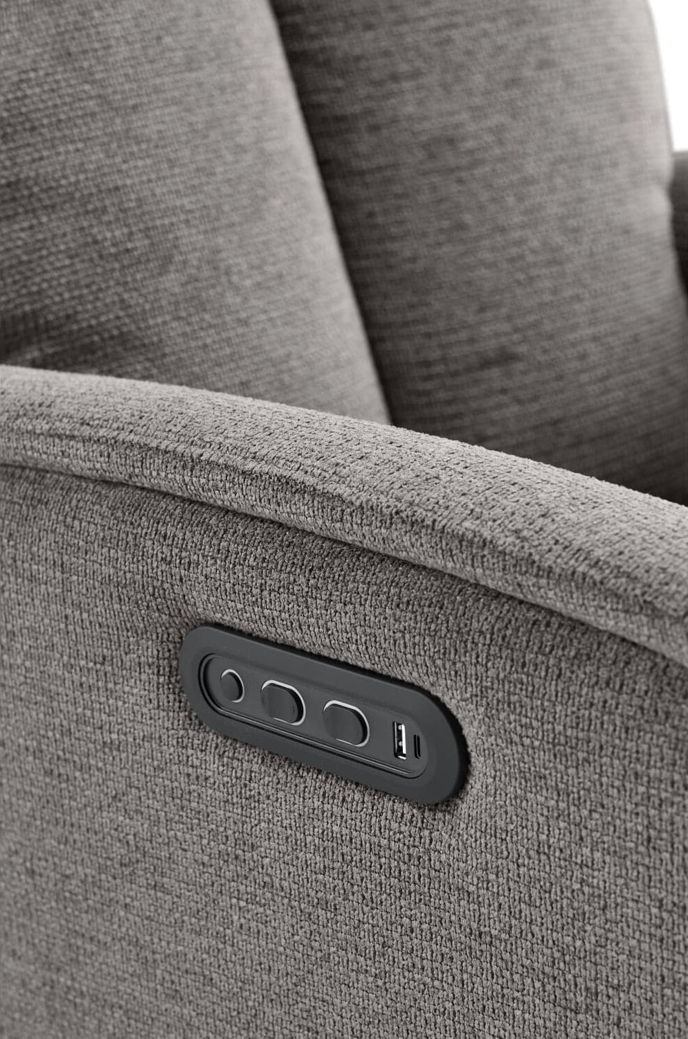 Pronto Wonen Relaxfauteuil Assele elektrisch antraciet Antraciet Fauteuil