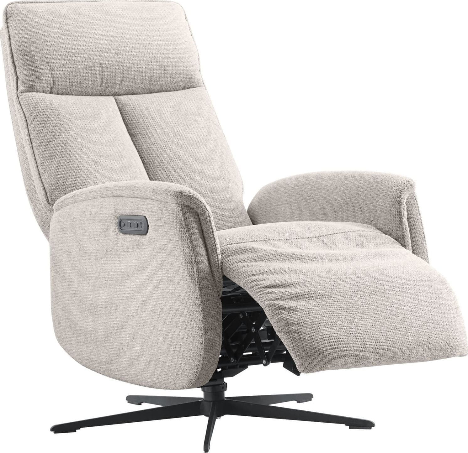 Pronto Wonen Relaxfauteuil Assele elektrisch lichtgrijs Grijs Fauteuil