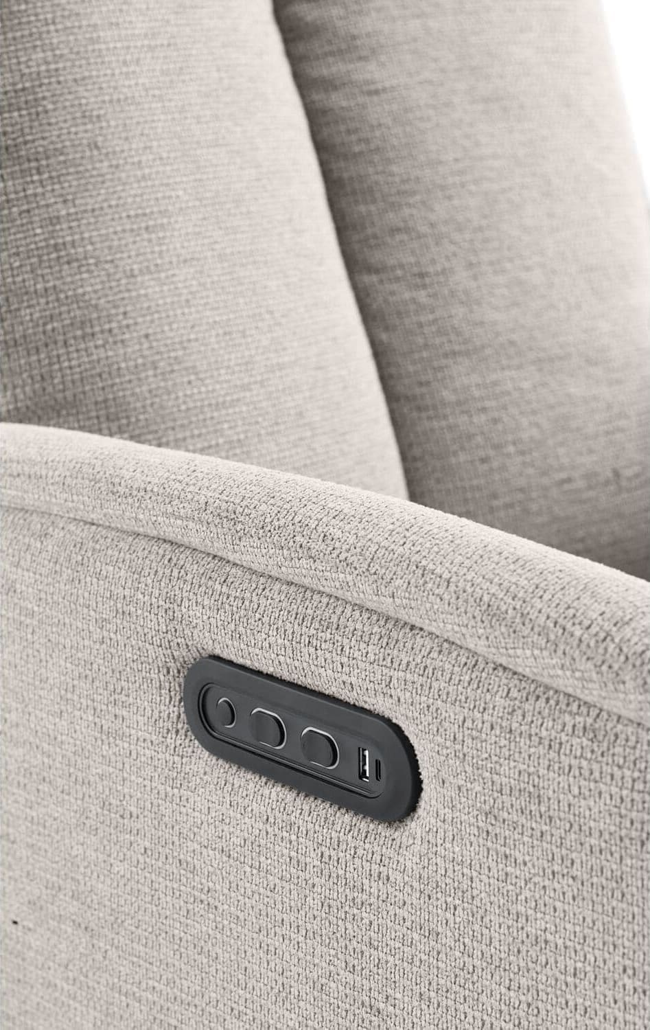 Pronto Wonen Relaxfauteuil Assele elektrisch lichtgrijs Grijs Fauteuil