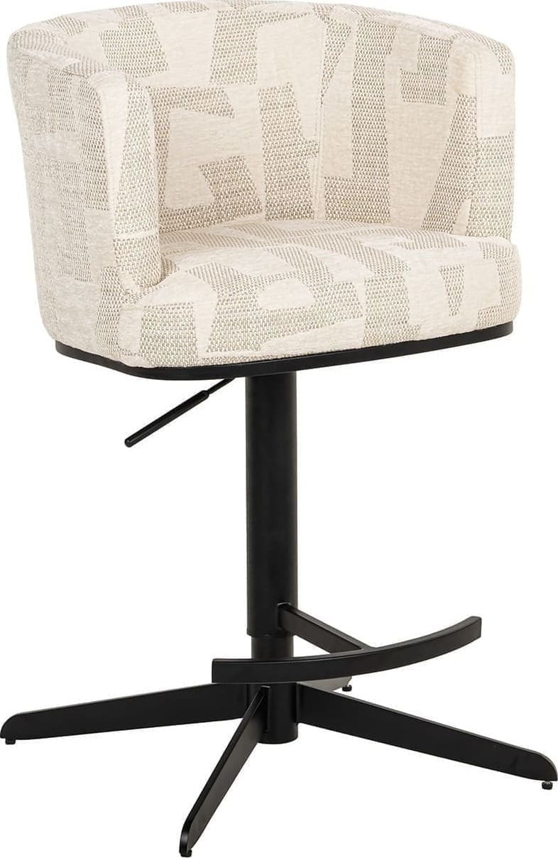 Richmond Interiors Bar/counterstoel Cheyenne beige graffic Beige Barstoel