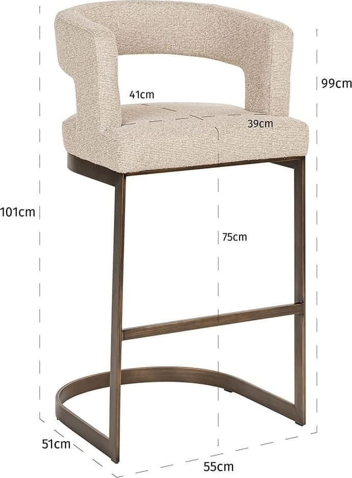 Richmond Interiors Barstoel Ellis biscotti Barstoel