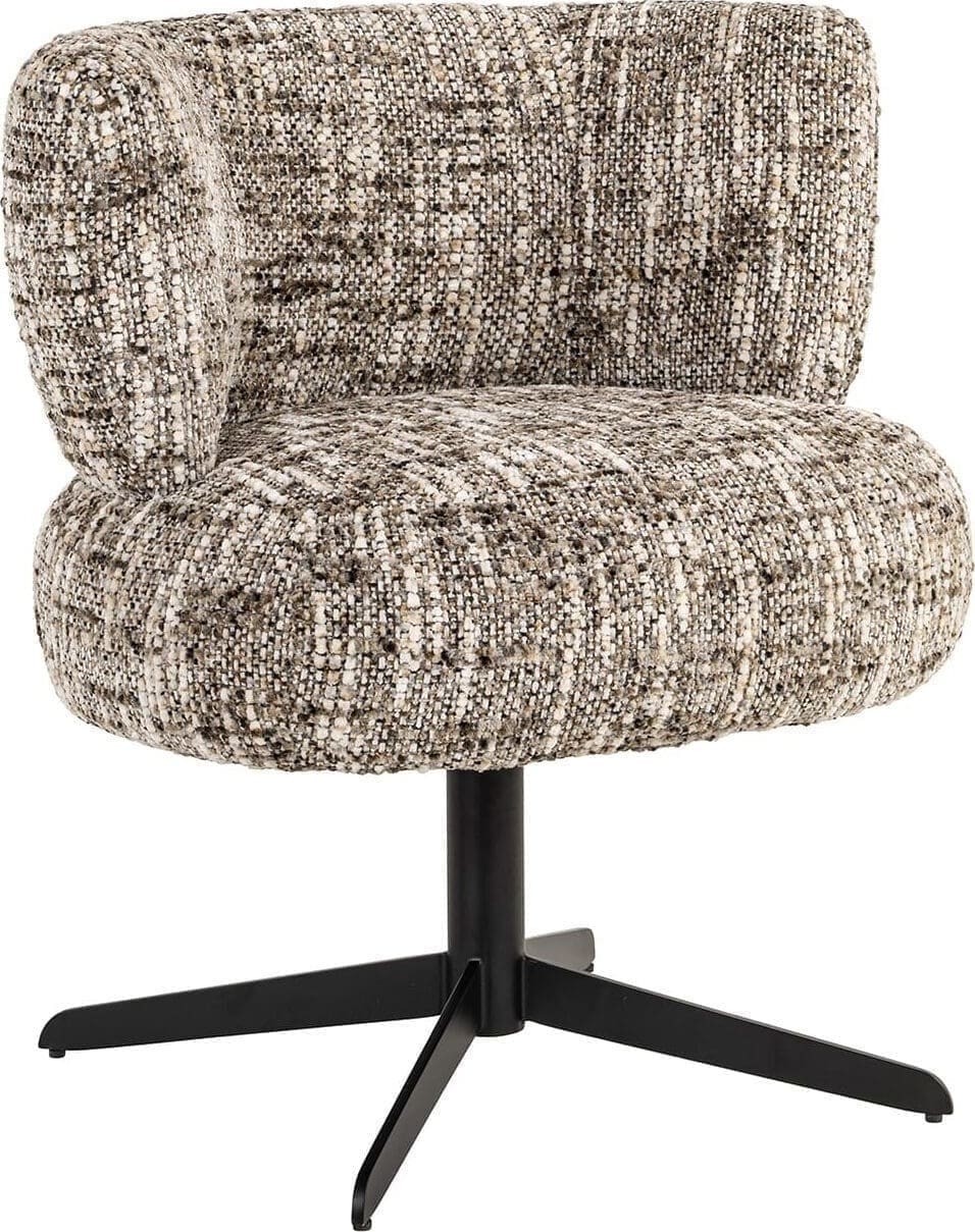 Richmond Interiors Draaistoel Alexis brown omara Bruin Eetkamerstoel
