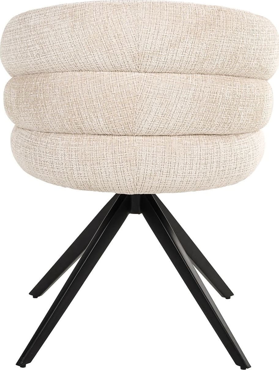 Richmond Interiors Draaistoel Serenity beige chenille Beige Eetkamerstoel