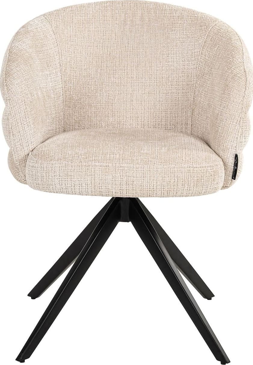 Richmond Interiors Draaistoel Serenity beige chenille Beige Eetkamerstoel
