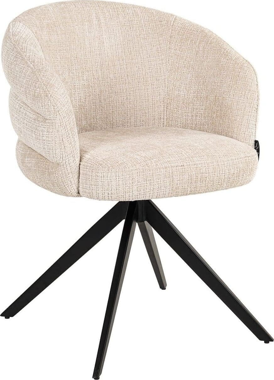 Richmond Interiors Draaistoel Serenity beige chenille Beige Eetkamerstoel