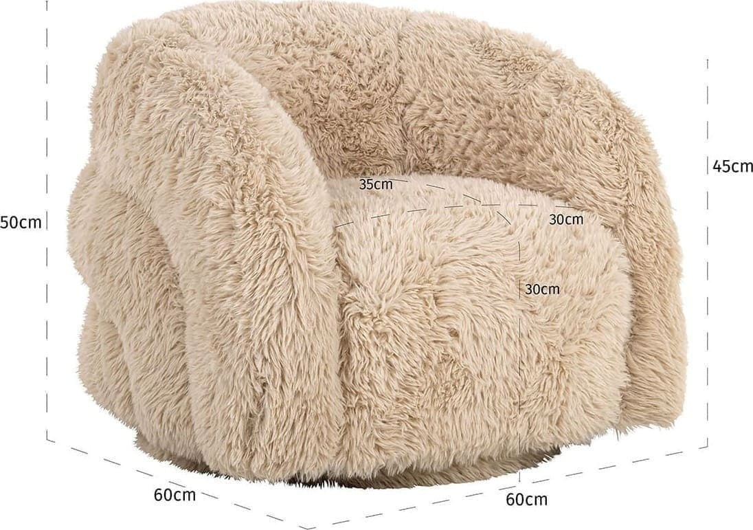 Richmond Interiors Kids draaifauteuil Lenny Beige Fauteuil