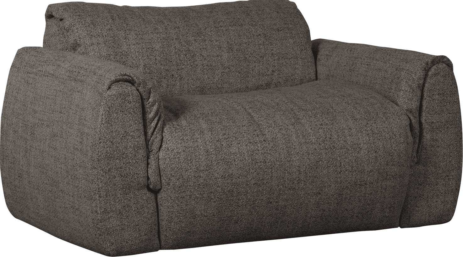 WOOOD Baggy loveseat geweven stof warmgrijs melange Warmgrijs melange 2-zitsbank