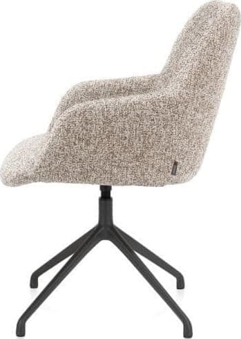 Xooon Mats armstoel aluminium frame 4-poots - draaibaar rough off black - stof Luton - koper Koper Armstoel