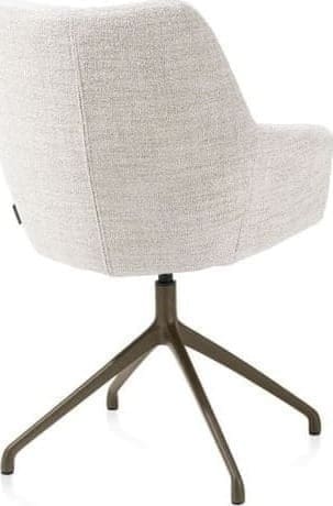 Xooon Mats armstoel aluminium frame 4-poots - draaibaar steelbrown - stof Luton - creme Beige|Wit Armstoel