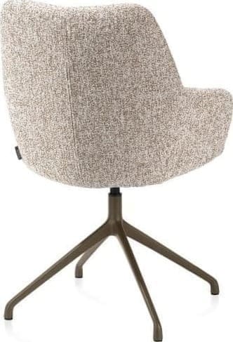 Xooon Mats armstoel aluminium frame 4-poots - draaibaar steelbrown - stof Luton - koper Koper Armstoel