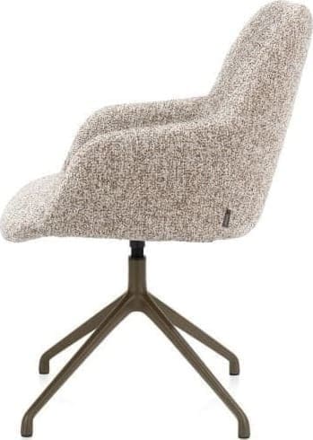 Xooon Mats armstoel aluminium frame 4-poots - draaibaar steelbrown - stof Luton - koper Koper Armstoel
