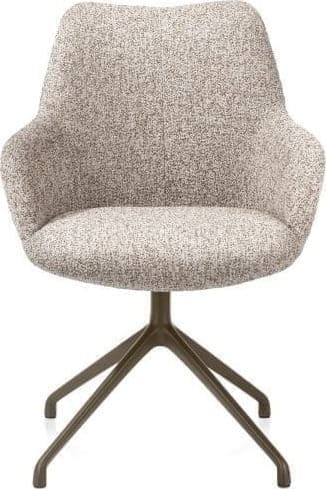 Xooon Mats armstoel aluminium frame 4-poots - draaibaar steelbrown - stof Luton - koper Koper Armstoel