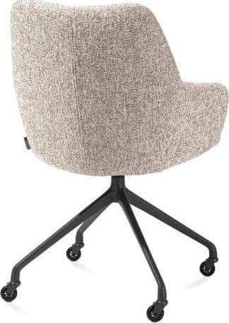 Xooon Mats armstoel aluminium frame wielen rough off black - stof Luton - koper Koper Armstoel