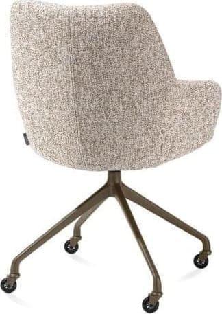 Xooon Mats armstoel aluminium frame wielen steelbrown - stof Luton - koper Koper Armstoel