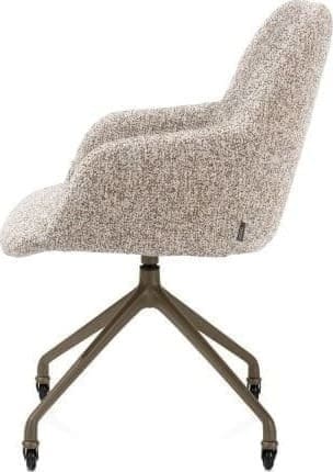 Xooon Mats armstoel aluminium frame wielen steelbrown - stof Luton - koper Koper Armstoel