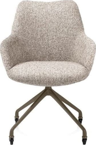 Xooon Mats armstoel aluminium frame wielen steelbrown - stof Luton - koper Koper Armstoel