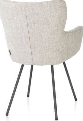 Xooon Sage armstoel 4-pootjes graphiet - stof Luton - creme Beige|Wit Armstoel