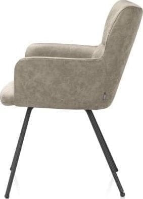 Xooon Sage armstoel 4-pootjes graphiet - stof Oregon - beige Beige Armstoel