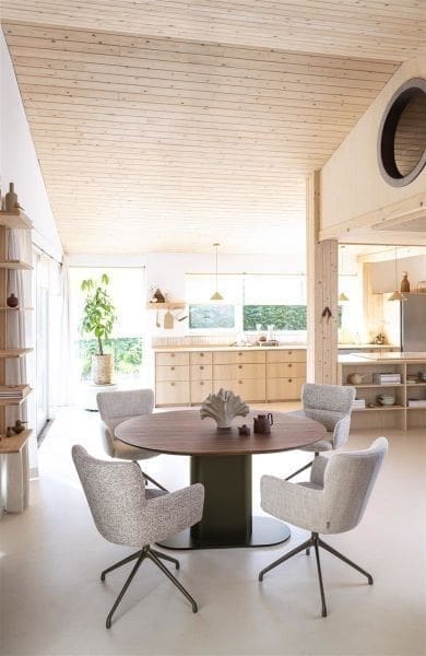 Xooon Sage armstoel 4-pootjes graphiet - stof Oregon - desert Bruin|Cognac Armstoel