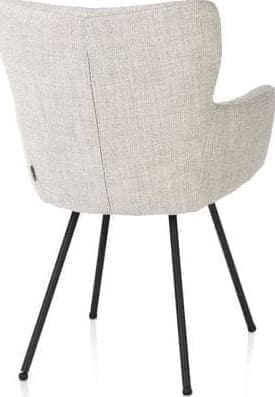 Xooon Sage armstoel 4-pootjes rough off black - stof Luton - creme Beige|Wit Armstoel