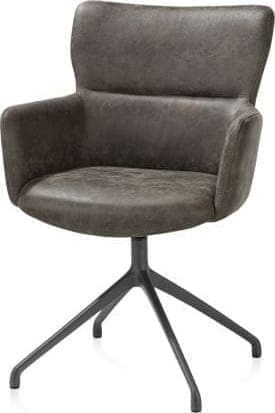 Xooon Sage armstoel draaibaar - alu frame in graphiet - rough off black - steelbrown - selected choices Armstoel