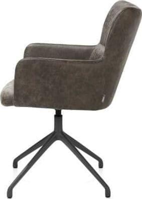 Xooon Sage armstoel draaibaar - alu frame in graphiet - rough off black - steelbrown - selected choices Armstoel