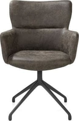 Xooon Sage armstoel draaibaar - alu frame in graphiet - rough off black - steelbrown - selected choices  Armstoel
