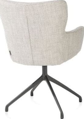 Xooon Sage armstoel draaibaar - graphiet - stof Luton - creme Beige|Wit Armstoel