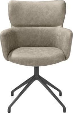 Xooon Sage armstoel draaibaar - graphiet - stof Oregon - beige Beige Armstoel