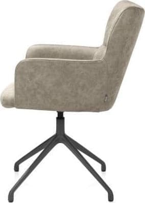 Xooon Sage armstoel draaibaar - graphiet - stof Oregon - beige Beige Armstoel