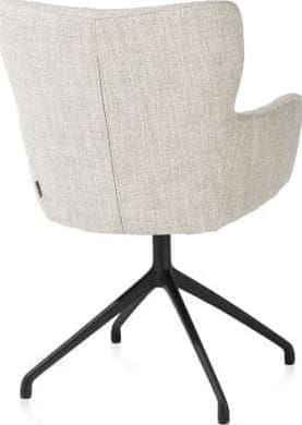 Xooon Sage armstoel draaibaar - rough off black - stof Luton - creme Beige|Wit Armstoel