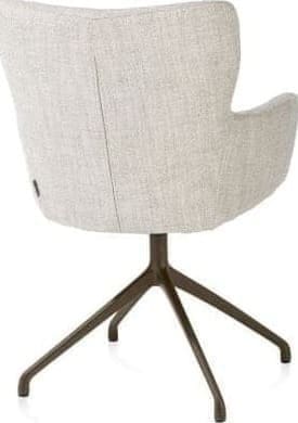 Xooon Sage armstoel draaibaar - steelbrown - stof Luton - creme Beige|Wit Armstoel
