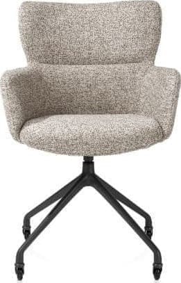 Xooon Sage armstoel + wielen - alu frame in graphiet - rough off black - steelbrown - selected choices  Armstoel
