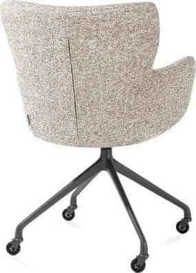 Xooon Sage armstoel + wielen - alu frame in graphiet - stof Luton - koper Koper Armstoel