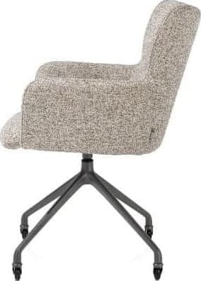 Xooon Sage armstoel + wielen - alu frame in graphiet - stof Luton - koper Koper Armstoel