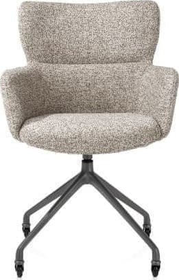 Xooon Sage armstoel + wielen - alu frame in graphiet - stof Luton - koper Koper Armstoel