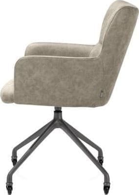 Xooon Sage armstoel + wielen - alu frame in graphiet - stof Oregon - beige Beige Armstoel