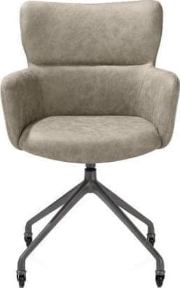 Xooon Sage armstoel + wielen - alu frame in graphiet - stof Oregon - beige Beige Armstoel
