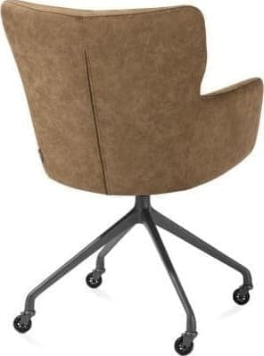 Xooon Sage armstoel + wielen - alu frame in graphiet - stof Oregon - desert Bruin|Cognac Armstoel