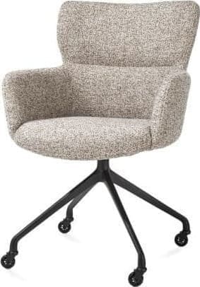Xooon Sage armstoel + wielen - alu frame in rough off black - stof Luton - koper Koper Armstoel