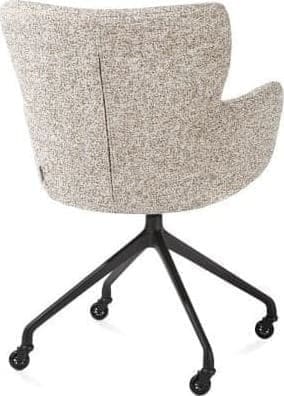 Xooon Sage armstoel + wielen - alu frame in rough off black - stof Luton - koper Koper Armstoel