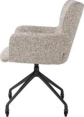Xooon Sage armstoel + wielen - alu frame in rough off black - stof Luton - koper Koper Armstoel