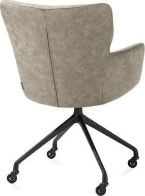Xooon Sage armstoel + wielen - alu frame in rough off black - stof Oregon - beige Beige Armstoel