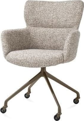 Xooon Sage armstoel + wielen - alu frame in steelbrown - stof Luton - koper Koper Armstoel
